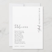 Estelle Modern Minimalistisch Wedding Tischnummer (Rückseite)