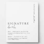 Estelle Moderne Minimal Signature Drinks unterzeic Fotoplatte (Vorderseite)