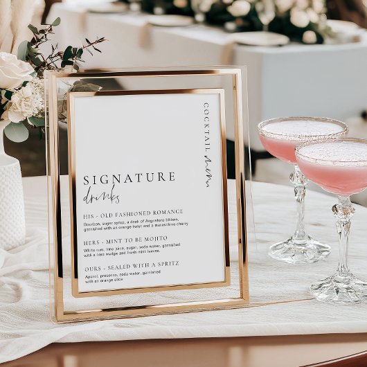 Estelle Moderne Minimal Signature Drinks unterzeic Poster