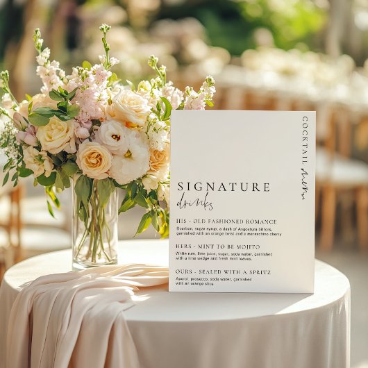 Estelle Moderne Minimal Signature Drinks unterzeic Poster