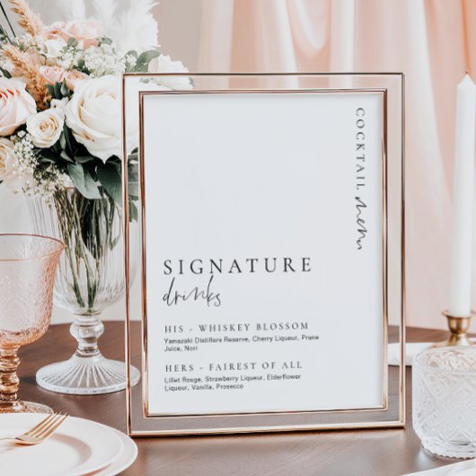 Estelle Moderne Minimal Signature Drinks unterzeic Poster