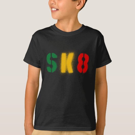 estencil sk8 rasta Flagge T-Shirt (Vorderseite)