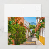  Estepona, Spain Charming Town in Malaga Street  Postkarte (Vorne/Hinten)