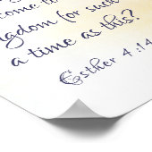 Ester 4:14 Kommen Sie für so eine Zeit ins Königre Poster (Ecke)