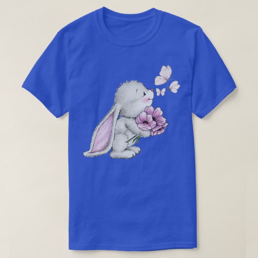 Ester-Hasen-Schmetterling, Blume T-Shirt (Design vorne)