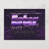 Ester Name Vorname lila Postkarte Geburtstag (Vorderseite)