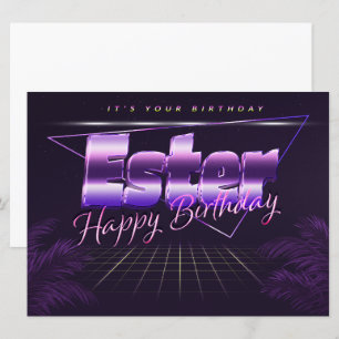 Ester Name Vorname lila retro Karte Geburtstag
