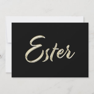 Ester white gold Handwriting Karte