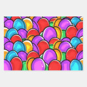 Esterfarbene Eier, viele Farben Geschenkpapier Set (Vorderseite)