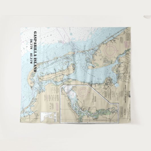 Estero Bay to Lemon Bay Nautical Chart 11426 Wandteppich (Vorderseite (Horizontal))