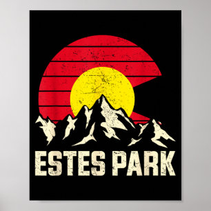 Estes Park Bergabenteuer Colorado Staatsflagge Poster