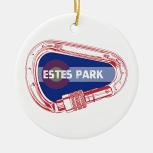 Estes Park Climbing Carabiner Keramik Ornament