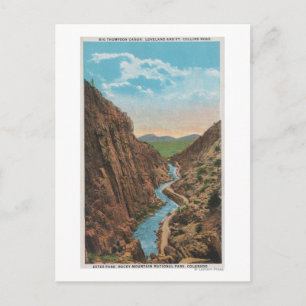 Estes Park, CO - Blick auf den Big Thompson Canon Postkarte
