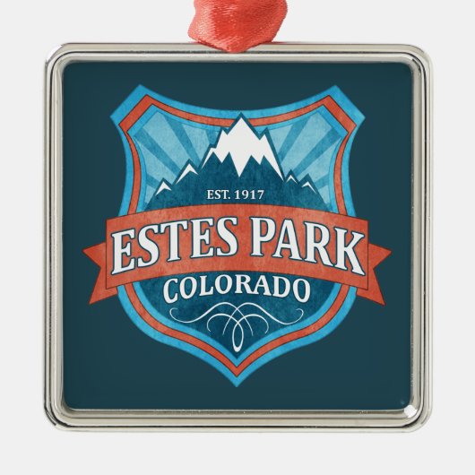 Estes Park Colorado aquamariner Schutzschild Silbernes Ornament (Vorne)