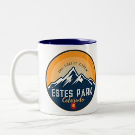 Estes Park Colorado Berge Retro Sonnenuntergang Sk Zweifarbige Tasse