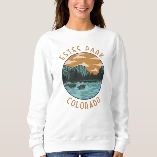 Estes Park Colorado Distressed Circle Sweatshirt (Vorderseite)