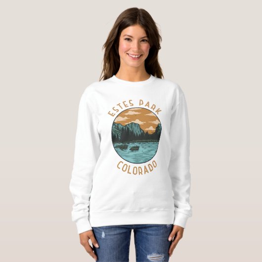 Estes Park Colorado Distressed Circle Sweatshirt (Vorne ganz)