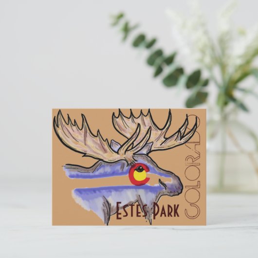 Estes Park Colorado elk Postcard Postkarte (Stehend Vorderseite)