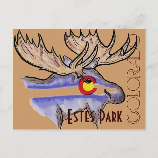 Estes Park Colorado elk Postcard Postkarte (Vorderseite)