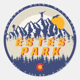 Estes Park Colorado Flag Berge Wandern Runder Aufkleber