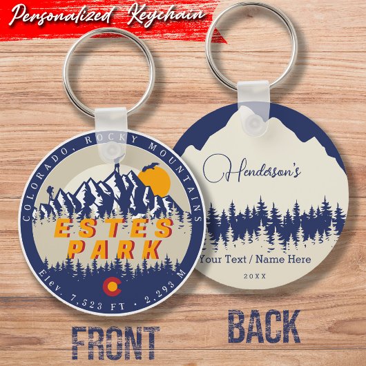 Estes Park Colorado Flag Berge Wandern Schlüsselanhänger