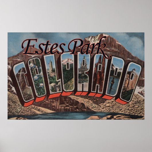 Estes Park, Colorado - Große Letter Scenes Poster (Vorne)