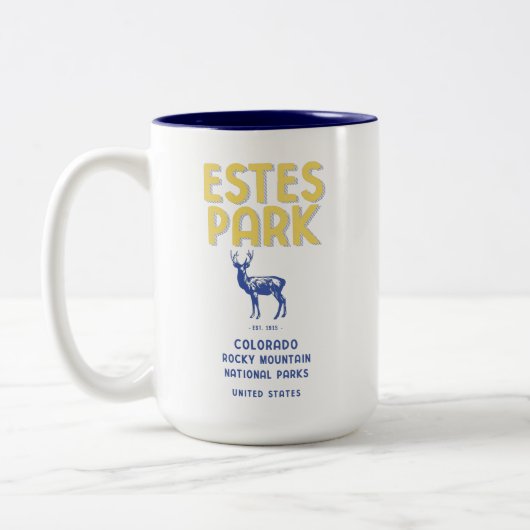 Estes Park Colorado Nationalpark Elk Zweifarbige Tasse (Links)