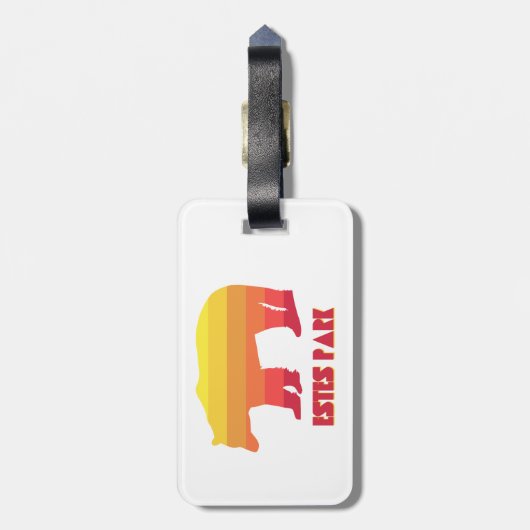 Estes Park Colorado Rainbow Bear Gepäckanhänger (Rückseite vertikal)