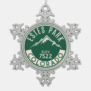 Estes Park Colorado Rocky Mountains Nationalpark Schneeflocken Zinn-Ornament