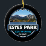 Estes Park Colorado Wandern neben dem Wasser Keramik Ornament<br><div class="desc">Estes Park Kunstdesign zeigt die Stadt im Norden Colorado. Es ist bekannt als Basis für den Rocky Mountain Nationalpark.</div>