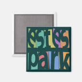 Estes Park Retro Text Magnet (Vorderseite/Rückseite)