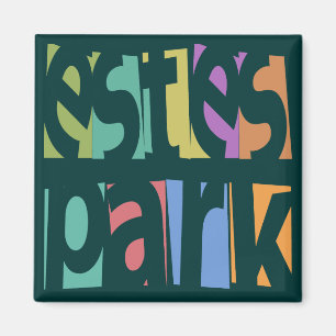Estes Park-Retro Text Magnet
