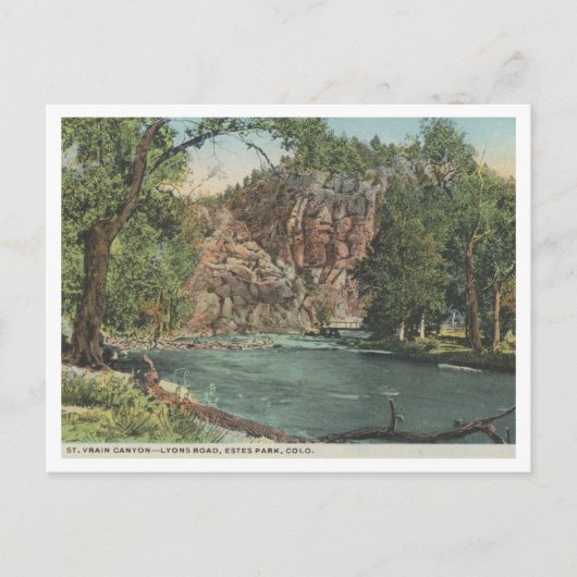 Estes Park, St. Vrain Canyon, 1920er Vintag Postkarte (Vorderseite)