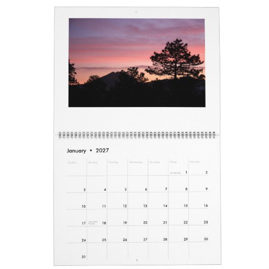 Estes Park Sunrise/Sunset 2015 Kalender (Jan 2027)