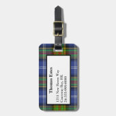 Estes Tartan Kariert Luggage Tag Gepäckanhänger (Vorderseite vertikal)