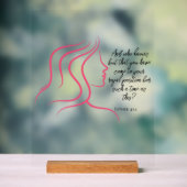 Esther 4:14 Bibel Verse Rosa Silhouette Acrylschild (Neutral)