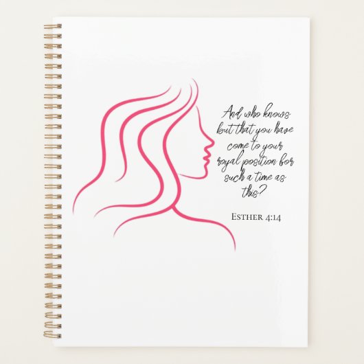 Esther 4:14 Bibel Verse Rosa Silhouette Planer (Vorderseite)
