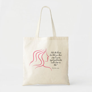 Esther 4:14 Bibel Verse Rosa Silhouette Tragetasche