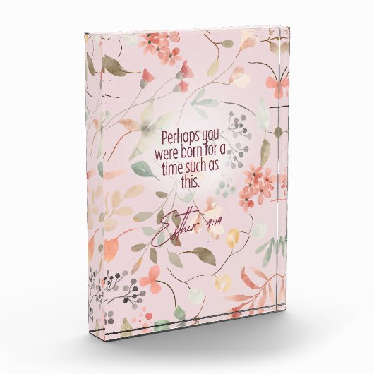 Esther 4:14 Christliche Bibelverse Kunst Fotoblock (Links)