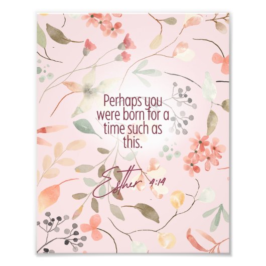 Esther 4:14 Christliche Bibelverse Kunst Fotodruck (Vorne)