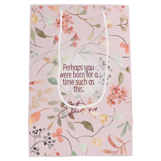 Esther 4:14 Christliche Bibelverse Kunst Mittlere Geschenktüte (Rückseite)