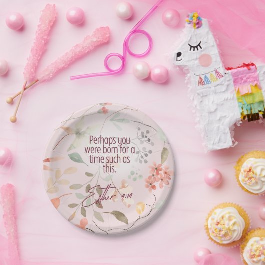 Esther 4:14 Christliche Bibelverse Kunst Pappteller (Party)