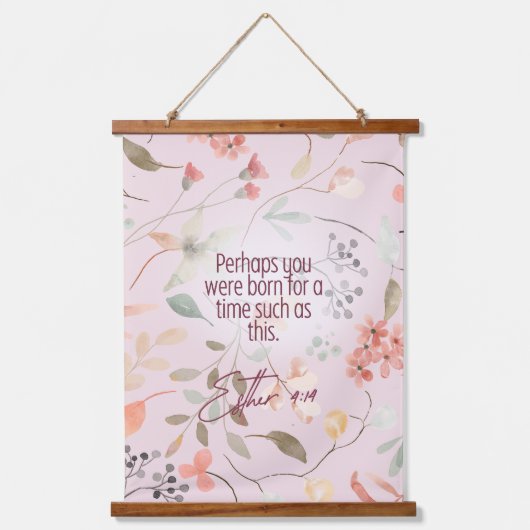 Esther 4:14 Christliche Bibelverse Kunst Wandteppich Mit Holzrahmen (Vorderseite)