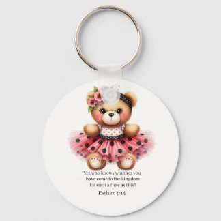 Esther 4:14 Girly Bear Keychain Schlüsselanhänger