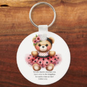 Esther 4:14 Girly Bear Keychain Schlüsselanhänger (Rückseite)