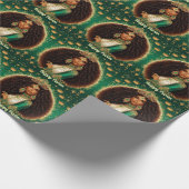 Esther Green Purim Wrapping Paper Geschenkpapier (Ecke)