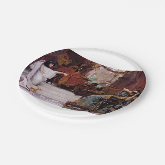 Esther kündigendes Haman Pappteller (Schrägansicht)