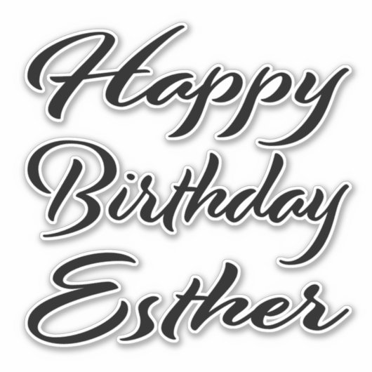 Esther Name Vorname black Sticker Geburtstag (Vorderseite)