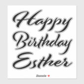 Esther Name Vorname black Sticker Geburtstag (Blatt)