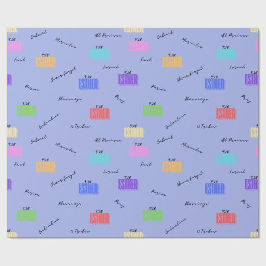 Esther Purim Wrapping Papper 30" Geschenkpapier (Flach)